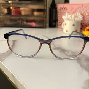 Stylish Blue and Brown Eyeglasses